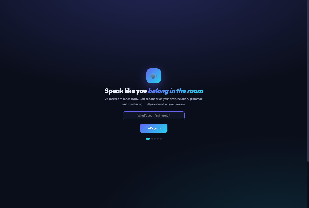 Onboarding welcome screen